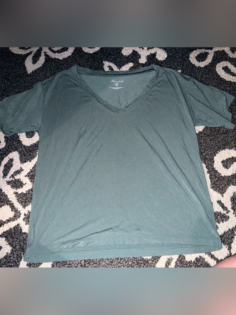 V-neck Tee in Deep Green, Small , EUC.